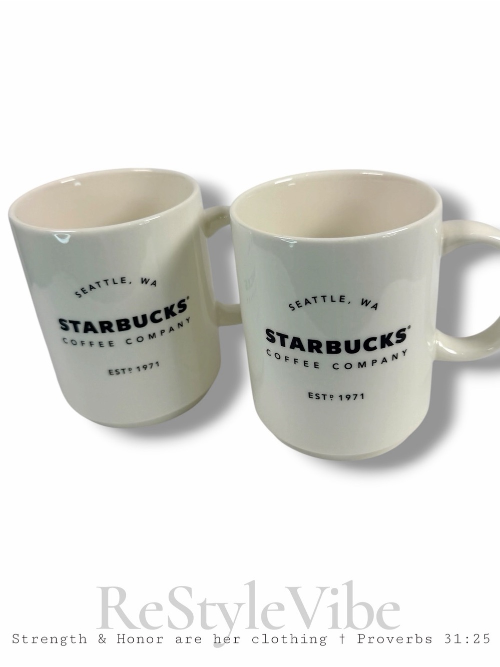 STARBUCKS Set of 2 Mugs Coffee Cups Circa 2016 Collection Retired Rare Classic
